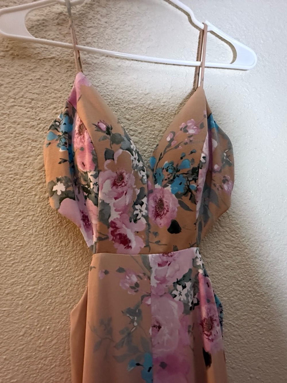 Gianni Bini Pink Floral Cutout Spaghetti-Strap Maxi Dress - Picture 4 of 7